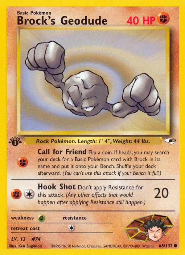 Brock's Geodude (66/132) [Gym Heroes 1st Edition] | Good Games Adelaide SA