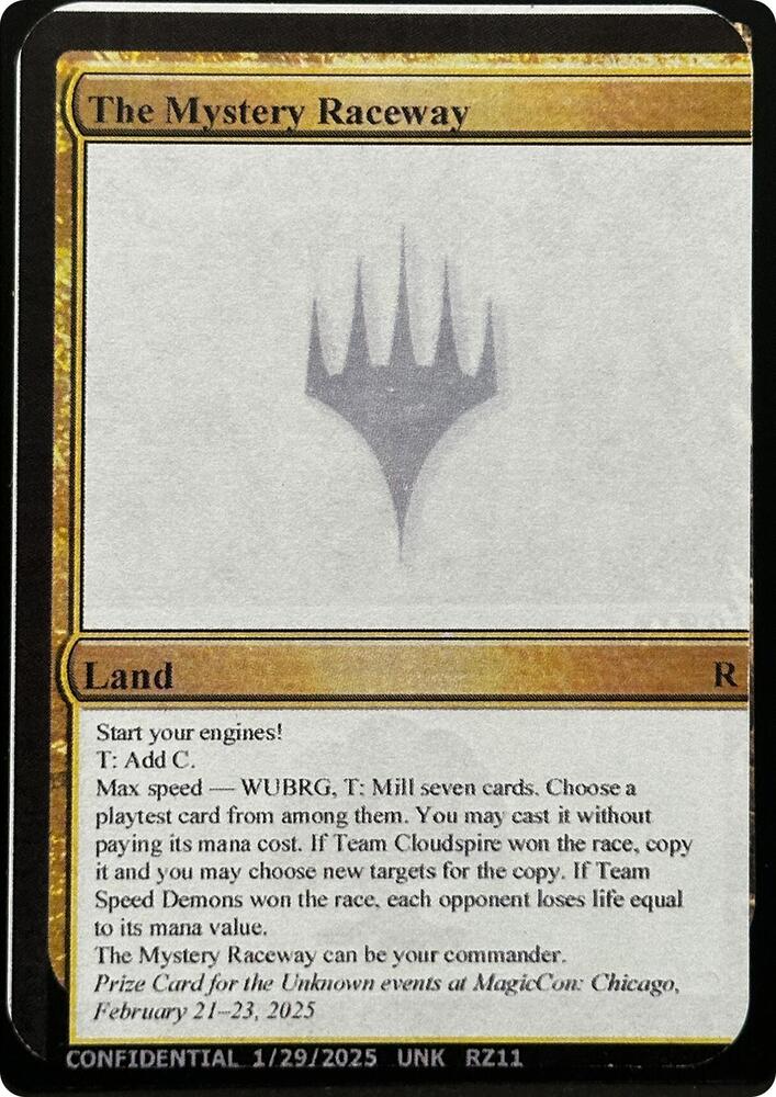 The Mystery Raceway  (Un-Known Event Playtest Cards)  | Good Games Adelaide SA