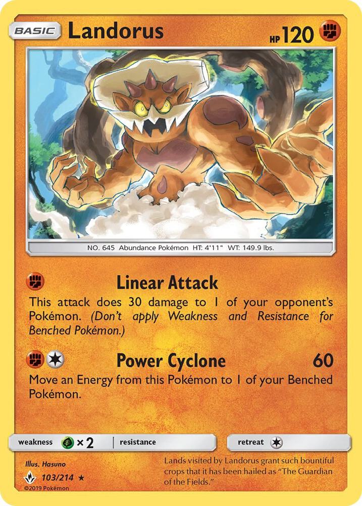 Landorus 103/214 (SM - Unbroken Bonds)  - Holofoil | Good Games Adelaide SA