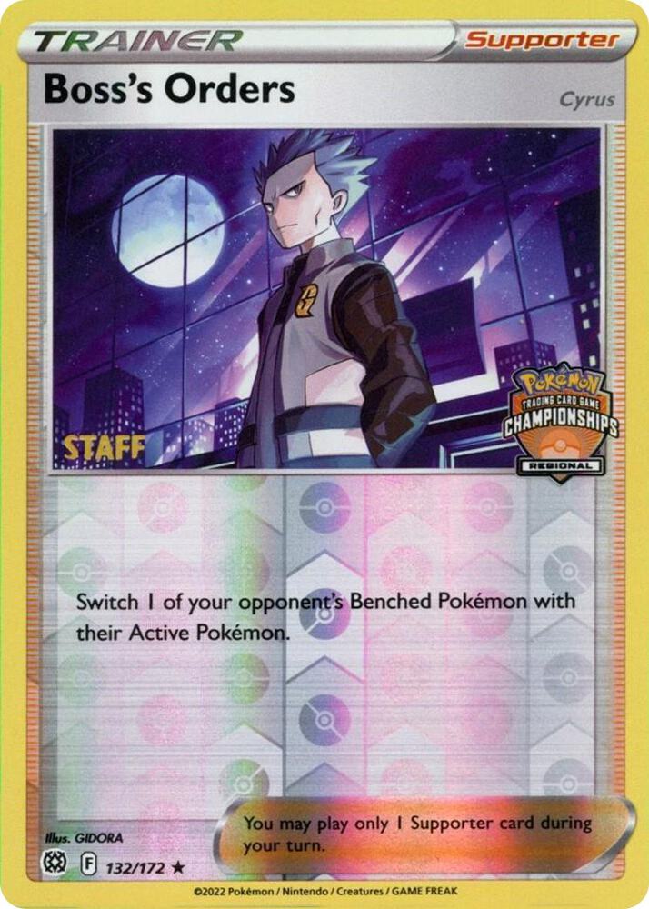 Boss's Orders Regional Championships Staff 132/172 (League & Championship Cards)  - Reverse Holofoil | Good Games Adelaide SA