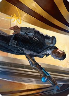 Backup Agent Art Card Gold Stamped Signature 1 (Art Series: Streets of New Capenna)  | Good Games Adelaide SA