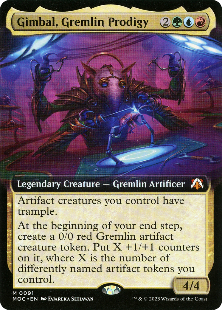 Gimbal, Gremlin Prodigy (Extended Art) [March of the Machine Commander] | Good Games Adelaide SA