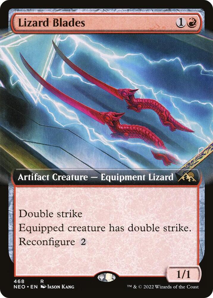 Lizard Blades 468 (Kamigawa: Neon Dynasty)  - Extended Art | Good Games Adelaide SA
