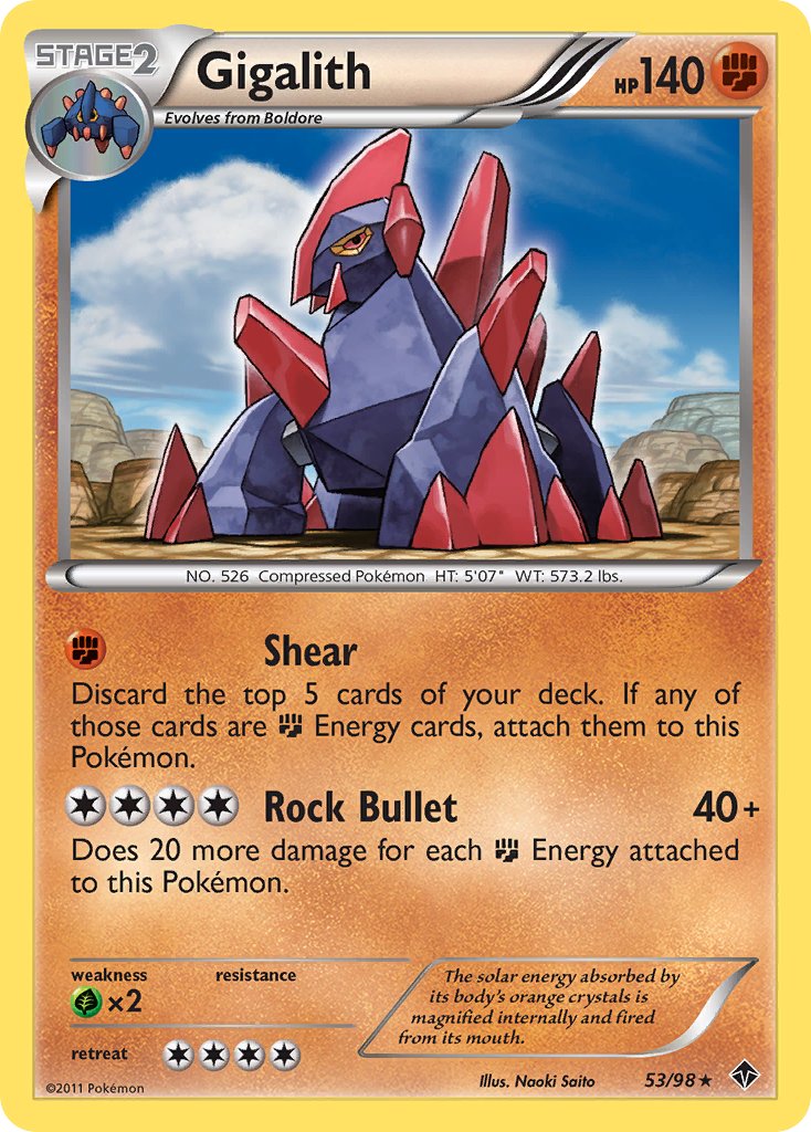 Gigalith (53/98) (Cracked Ice Holo) (Blister Exclusive) [Black & White: Emerging Powers] | Good Games Adelaide SA