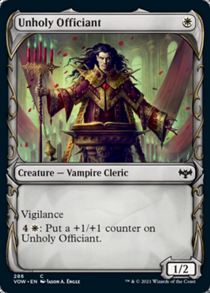 Unholy Officiant (Showcase Fang Frame) [Innistrad: Crimson Vow] | Good Games Adelaide SA