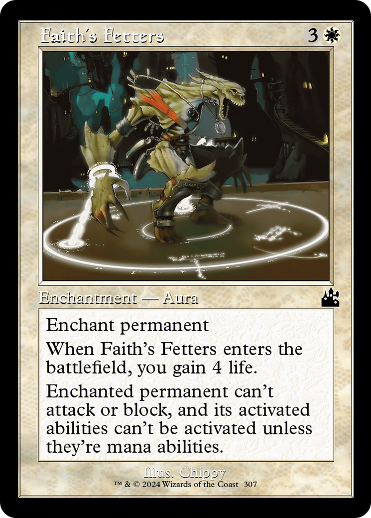 Faith's Fetters (Retro Frame) [Ravnica Remastered] | Good Games Adelaide SA