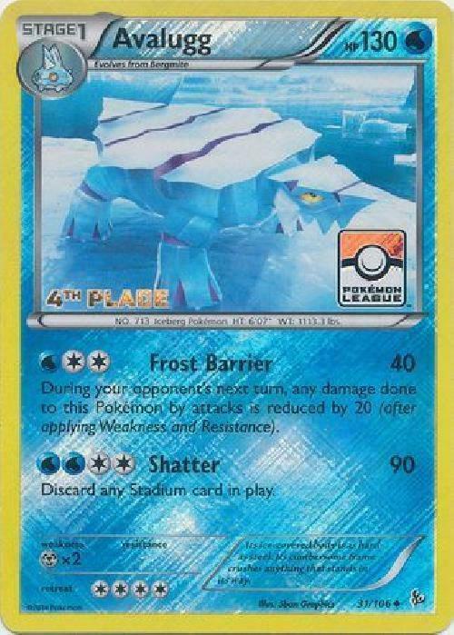 Avalugg 31 106 Pokemon League 4th Place 031/106 (League & Championship Cards)  - Reverse Holofoil | Good Games Adelaide SA