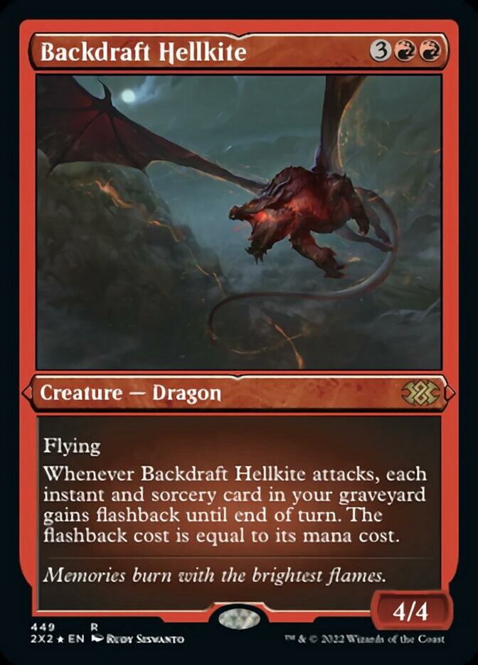 Backdraft Hellkite (Foil Etched) [Double Masters 2022] | Good Games Adelaide SA