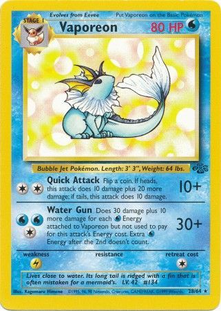 Vaporeon (28/64) [Jungle Unlimited] | Good Games Adelaide SA