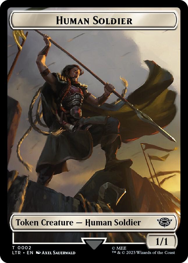 Human Soldier 0002 Food 0011 Double Sided Token 2 // 11 (Universes Beyond: The Lord of the Rings: Tales of Middle-earth)  - Foil | Good Games Adelaide SA