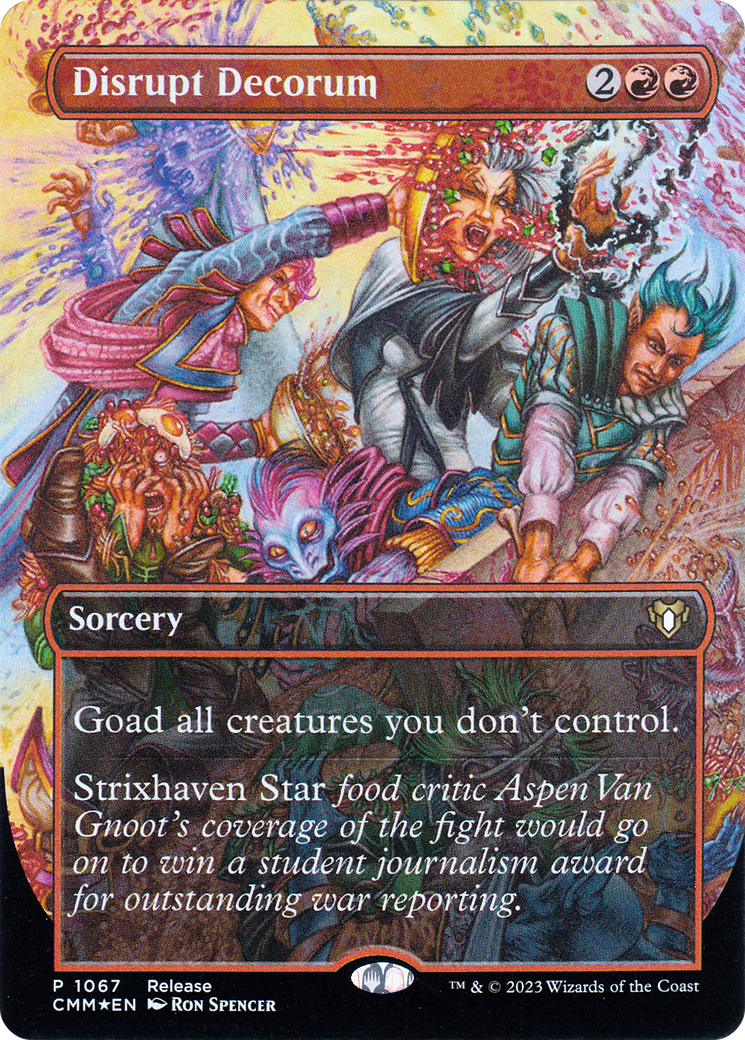 Disrupt Decorum (Borderless Alternate Art) [Commander Masters] | Good Games Adelaide SA