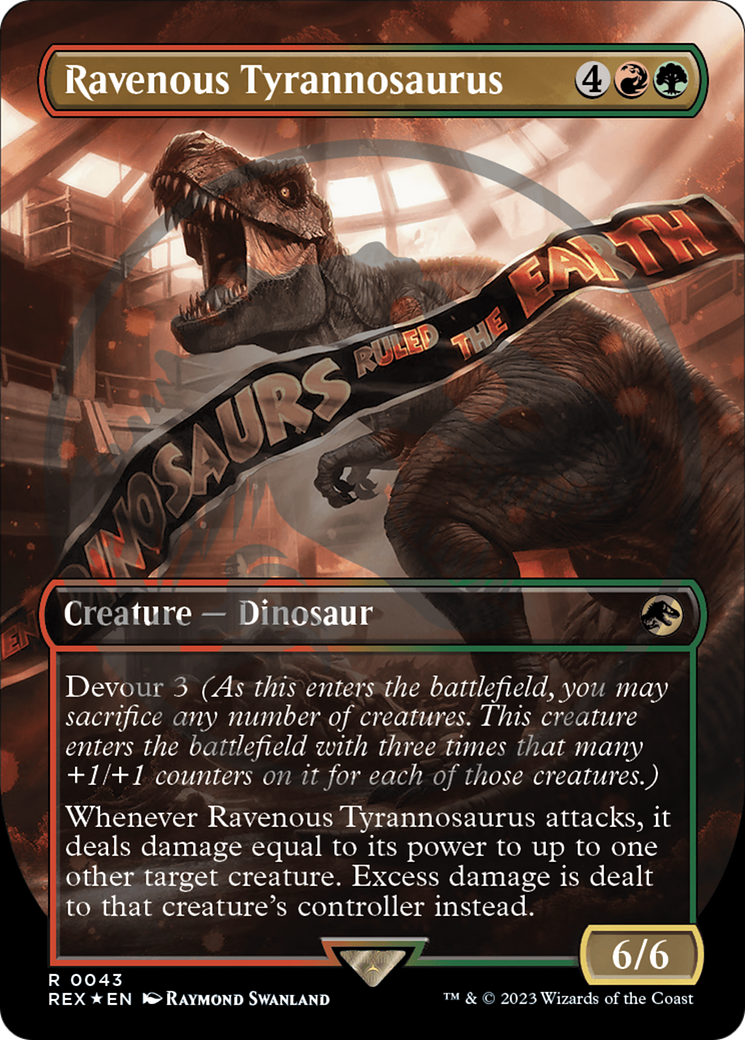 Ravenous Tyrannosaurus Emblem (Borderless) [Jurassic World Collection Tokens] | Good Games Adelaide SA