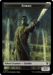 Vizier of Many Faces // Zombie Double-Sided Token [Murders at Karlov Manor Commander Tokens] | Good Games Adelaide SA