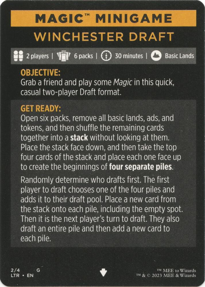 Magic Minigame Winchester Draft 2 (Universes Beyond: The Lord of the Rings: Tales of Middle-earth)  | Good Games Adelaide SA