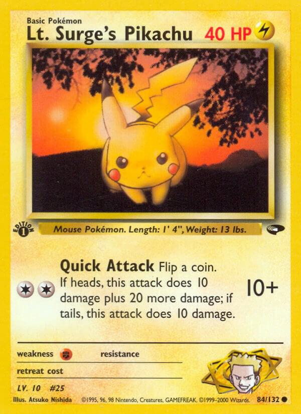 Lt. Surge's Pikachu 084/132 (Gym Challenge)  - 1st Edition | Good Games Adelaide SA