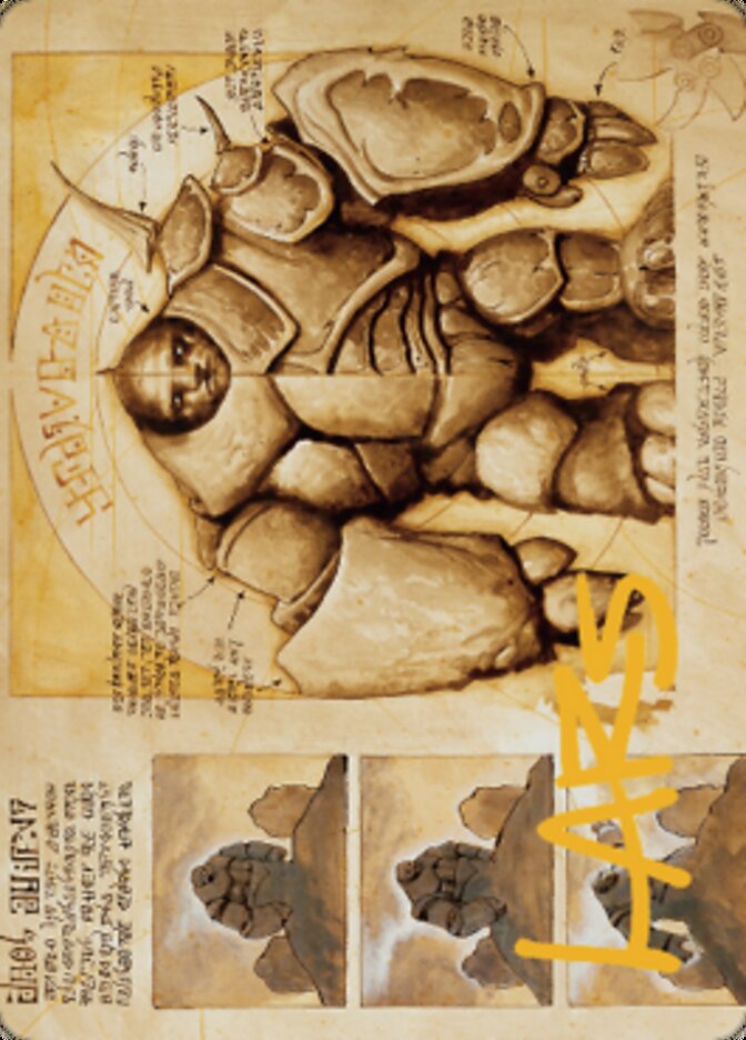 Precursor Golem Art Card (Gold-Stamped Signature) [The Brothers' War Art Series] | Good Games Adelaide SA