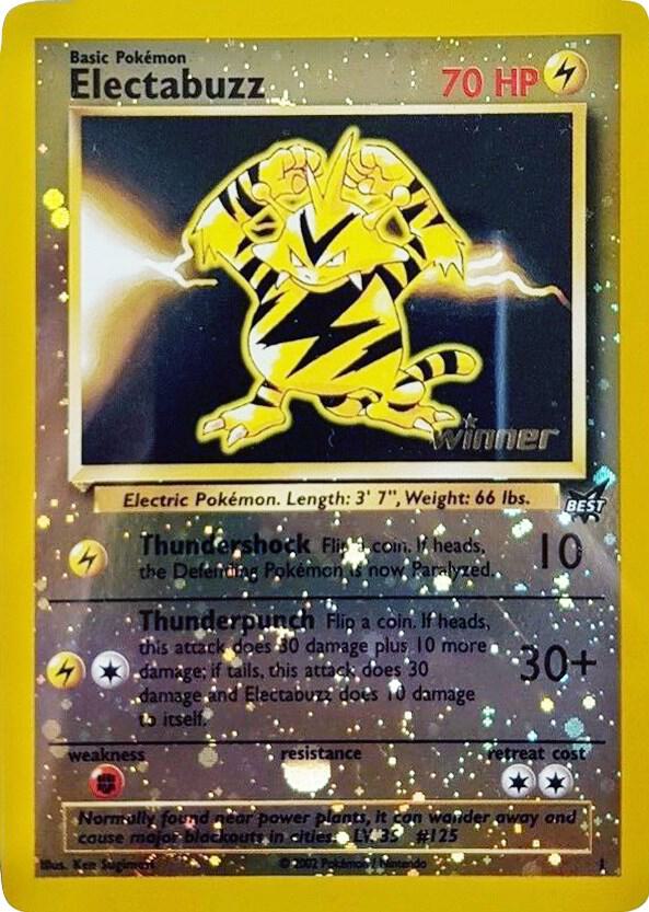 Electabuzz 1 Winner 001/009 (Best of Promos)  - Reverse Holofoil | Good Games Adelaide SA
