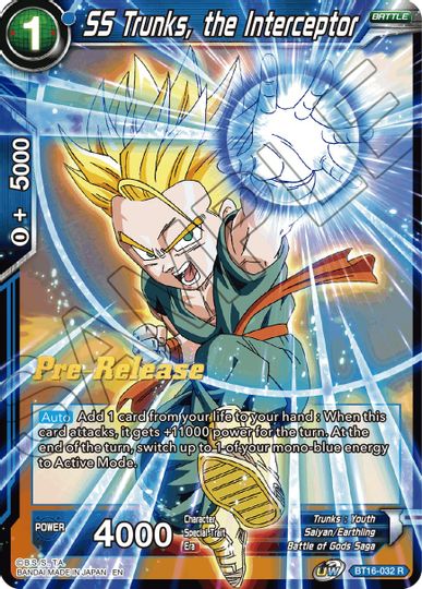 SS Trunks, the Interceptor (BT16-032) [Realm of the Gods Prerelease Promos] | Good Games Adelaide SA