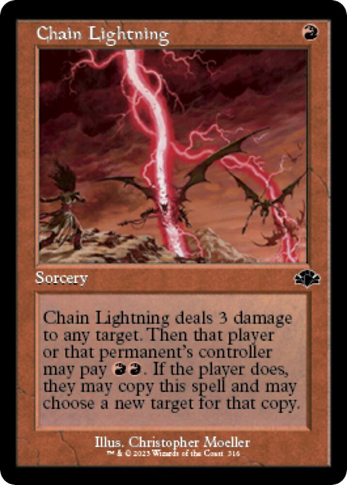 Chain Lightning 316 (Dominaria Remastered)  - Retro Foil | Good Games Adelaide SA