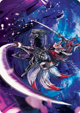 Blade-Blizzard Kitsune Art Card [Kamigawa: Neon Dynasty Art Series] | Good Games Adelaide SA