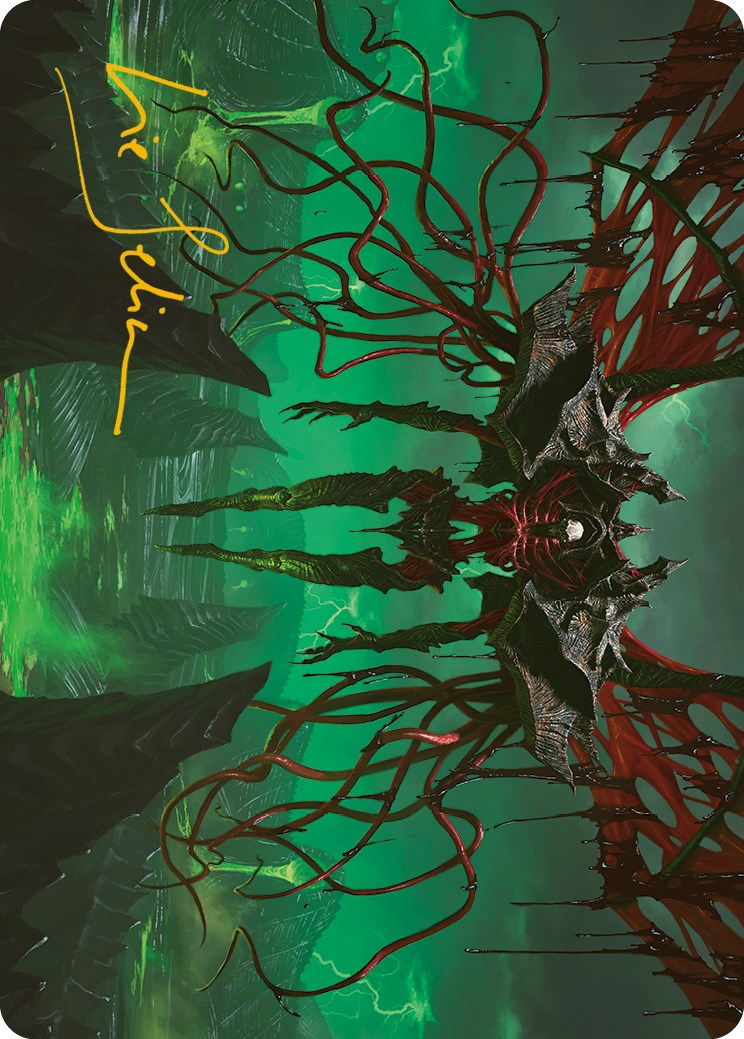 Archfiend of the Dross Art Card (Gold-Stamped Signature) [Phyrexia: All Will Be One Art Series] | Good Games Adelaide SA