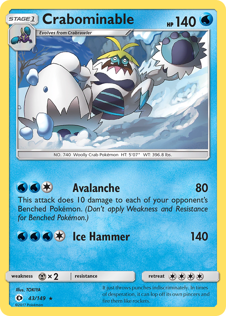 Crabominable (43/149) [Sun & Moon: Base Set] | Good Games Adelaide SA