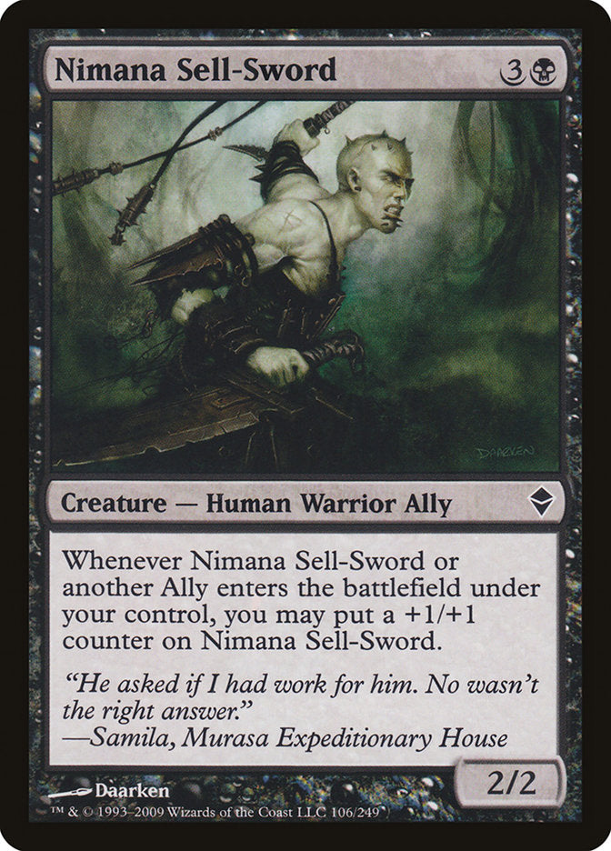 Nimana Sell-Sword [Zendikar] | Good Games Adelaide SA