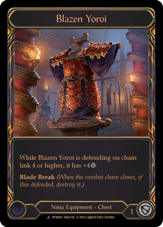 Blazen Yoroi (Marvel) [DYN045] (Dynasty)  Cold Foil | Good Games Adelaide SA
