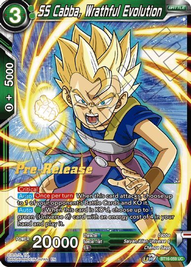SS Cabba, Wrathful Evolution (BT16-059) [Realm of the Gods Prerelease Promos] | Good Games Adelaide SA