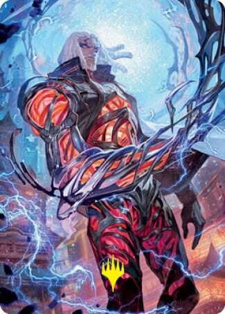 Tezzeret Betrayer of Flesh Art Card Gold Stamped Signature 54 (Art Series: Kamigawa: Neon Dynasty)  | Good Games Adelaide SA