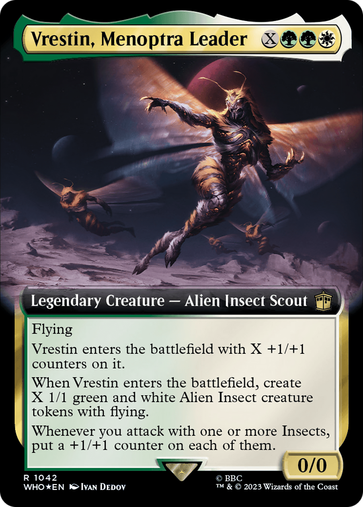 Vrestin, Menoptra Leader (Extended Art) (Surge Foil) [Doctor Who] | Good Games Adelaide SA