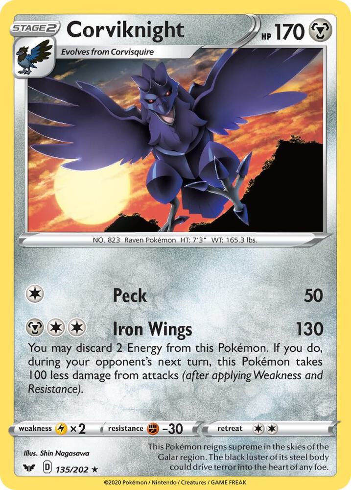 Corviknight 135/202 (SWSH01: Sword & Shield Base Set)  | Good Games Adelaide SA