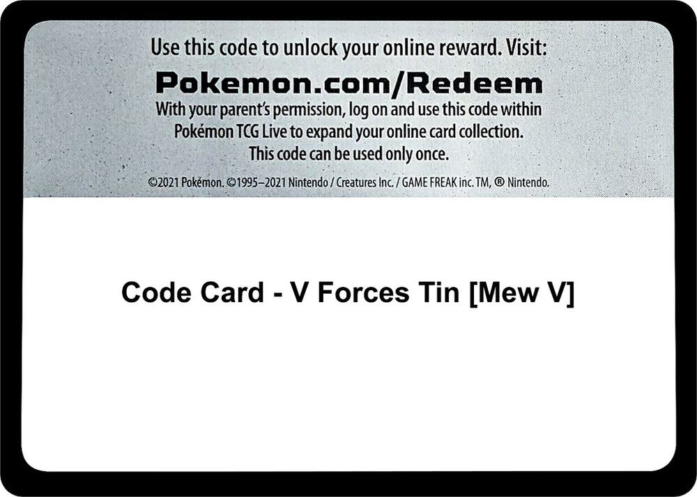 Code Card V Forces Tin Mew V  (Miscellaneous Cards & Products)  | Good Games Adelaide SA