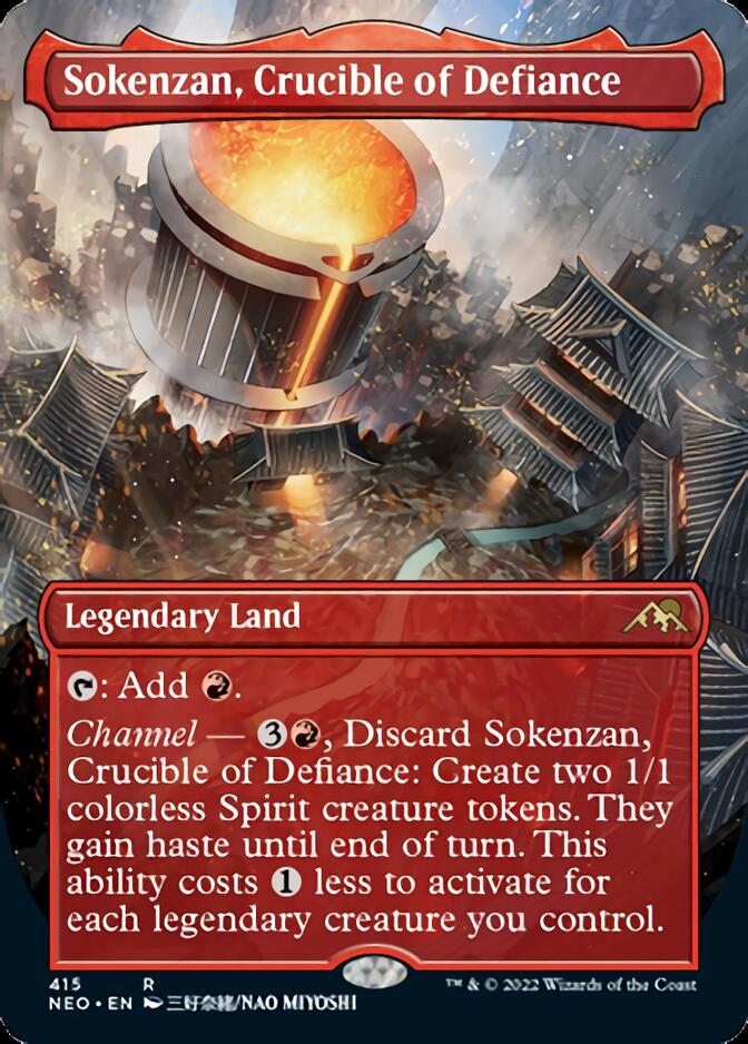 Sokenzan, Crucible of Defiance (Borderless) [Kamigawa: Neon Dynasty] | Good Games Adelaide SA