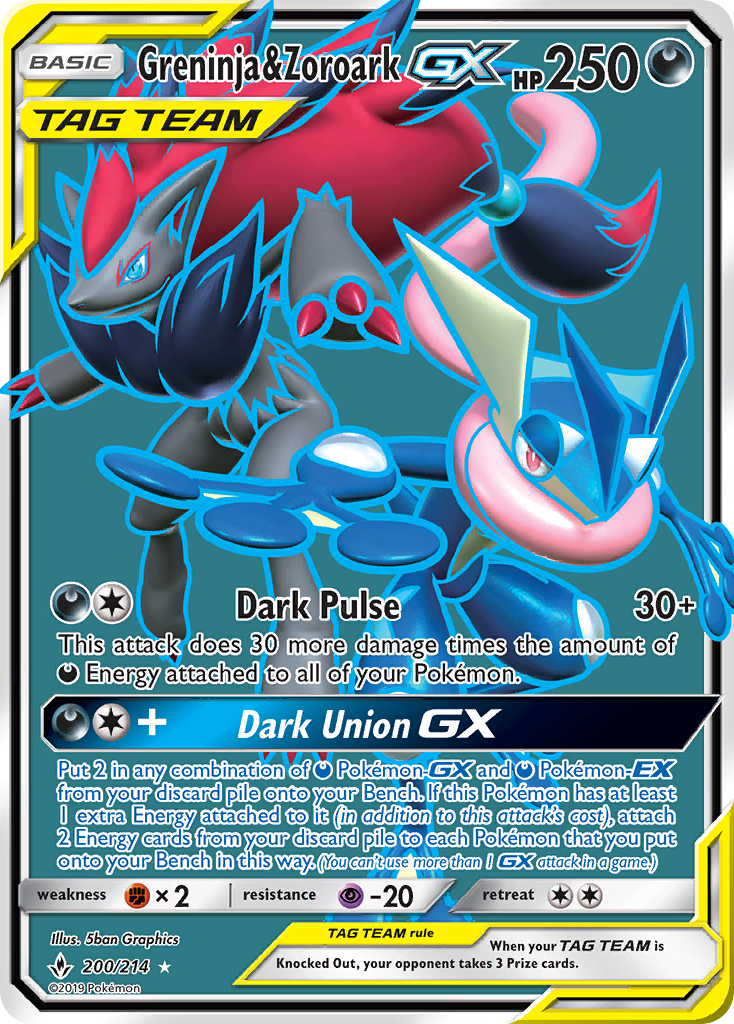 Greninja & Zoroark GX (200/214) [Sun & Moon: Unbroken Bonds] | Good Games Adelaide SA