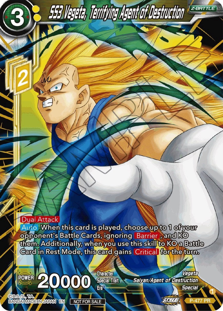 SS3 Vegeta, Terrifying Agent of Destruction (Silver Foil) (P-477) [Tournament Promotion Cards] | Good Games Adelaide SA