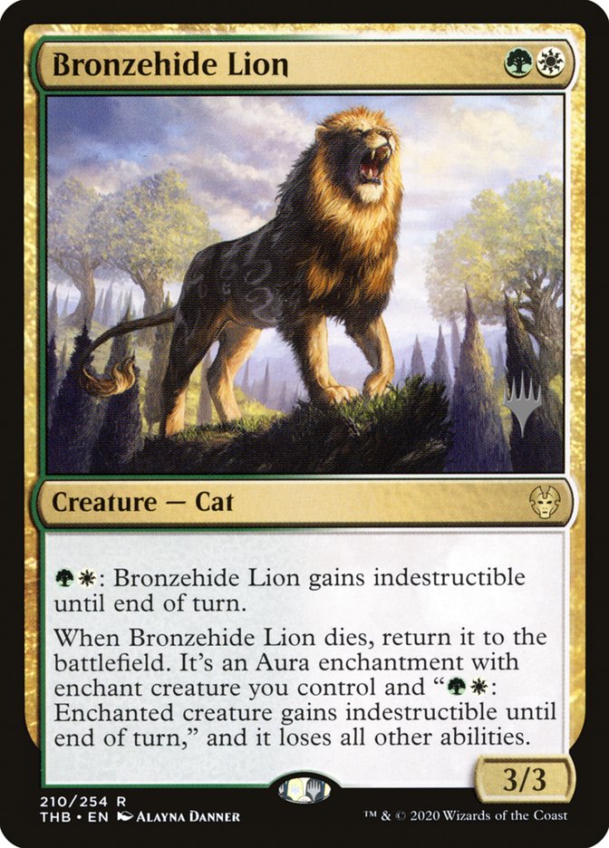 Bronzehide Lion (Promo Pack) [Theros Beyond Death Promos] | Good Games Adelaide SA