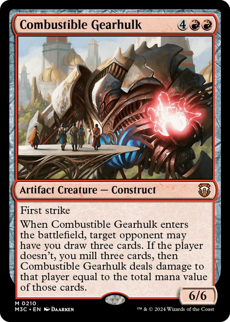 Combustible Gearhulk (Ripple Foil) [Modern Horizons 3 Commander] | Good Games Adelaide SA