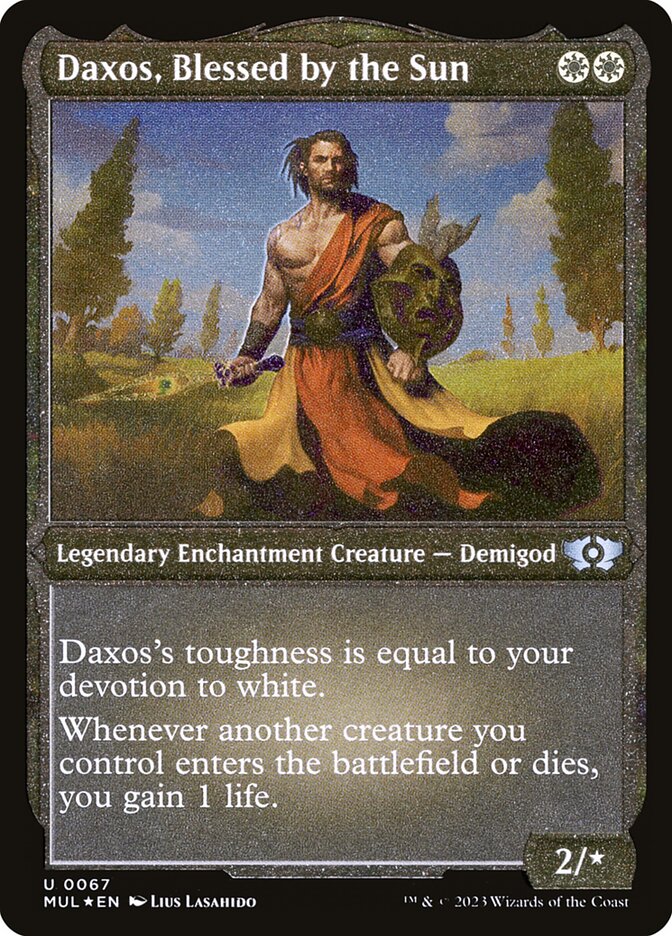 Daxos, Blessed by the Sun (Foil Etched) [Multiverse Legends] | Good Games Adelaide SA