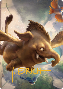 Lulu, Loyal Hollyphant Art Card (18) (Gold-Stamped Signature) [Commander Legends: Battle for Baldur's Gate Art Series] | Good Games Adelaide SA