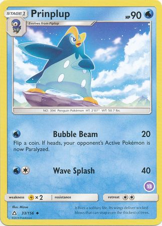 Prinplup (33/156) (Deck Exclusive #13) [Sun & Moon: Trainer Kit - Alolan Sandslash] | Good Games Adelaide SA