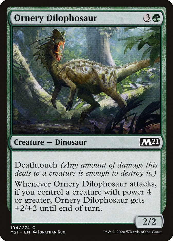 Ornery Dilophosaur 194 (Core Set 2021)  - Foil | Good Games Adelaide SA
