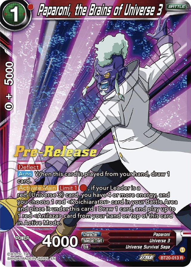 Paparoni, the Brains of Universe 3 (BT20-013) [Power Absorbed Prerelease Promos] | Good Games Adelaide SA