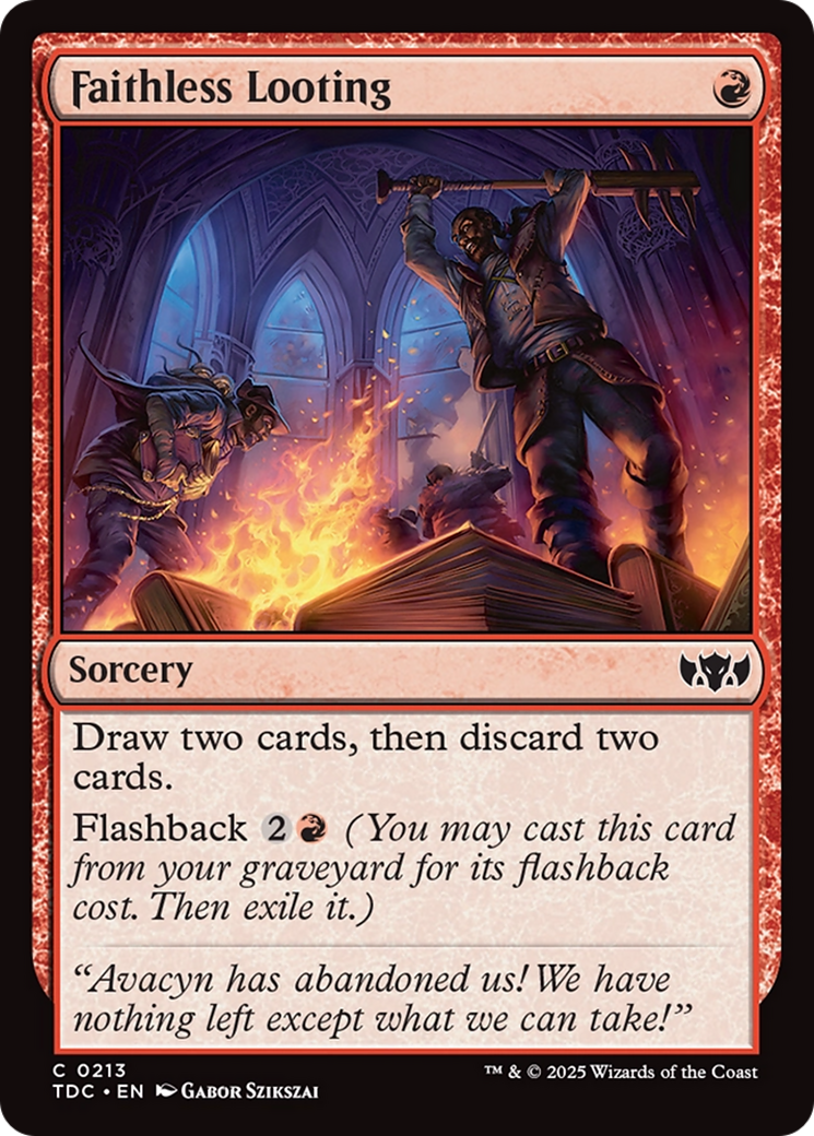 Faithless Looting [Tarkir: Dragonstorm Commander] | Good Games Adelaide SA