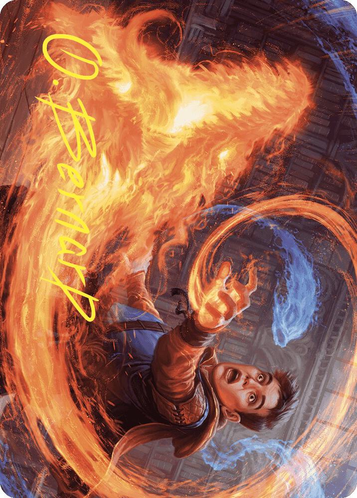 Frantic Firebolt Art Card Gold Stamped Signature 16 (Art Series: Wilds of Eldraine)  | Good Games Adelaide SA
