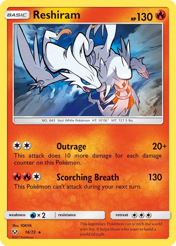 Reshiram 14/73 (Shining Legends)  - Holofoil | Good Games Adelaide SA