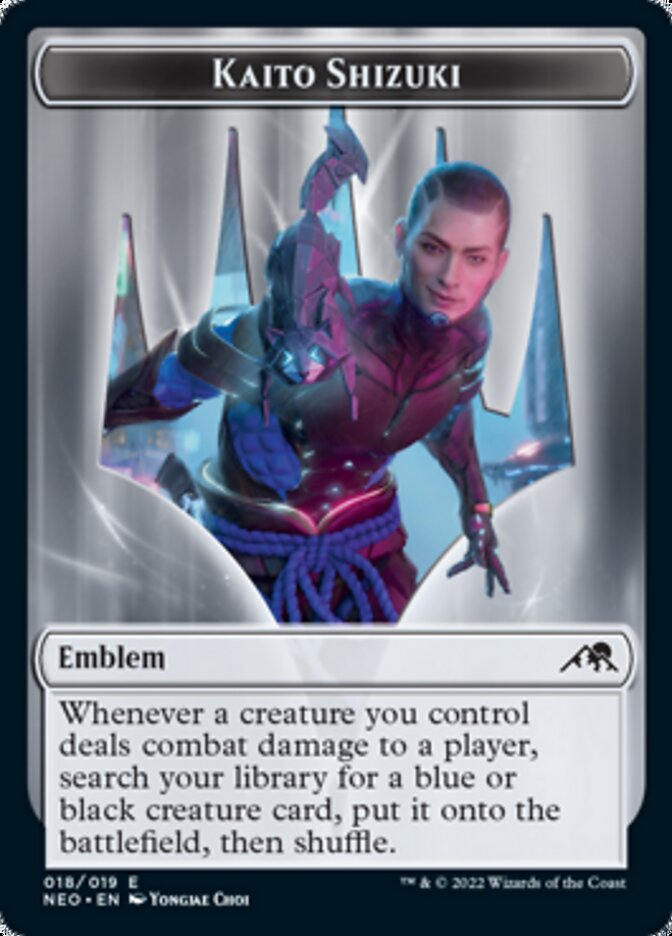 Samurai // Kaito Shizuki Emblem Double-sided Token [Kamigawa: Neon Dynasty Tokens] | Good Games Adelaide SA