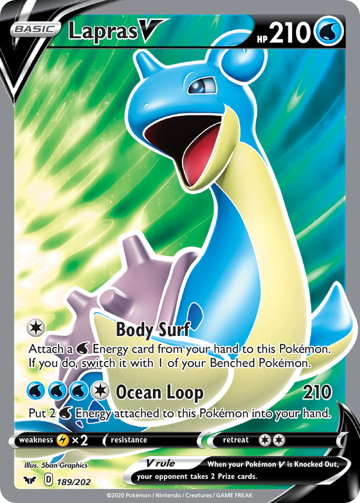 Lapras V (189/202) [Sword & Shield: Base Set] | Good Games Adelaide SA