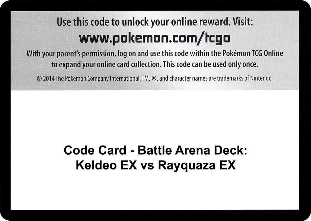 Code Card Battle Arena Deck Keldeo EX vs Rayquaza EX  (XY - Steam Siege)  | Good Games Adelaide SA