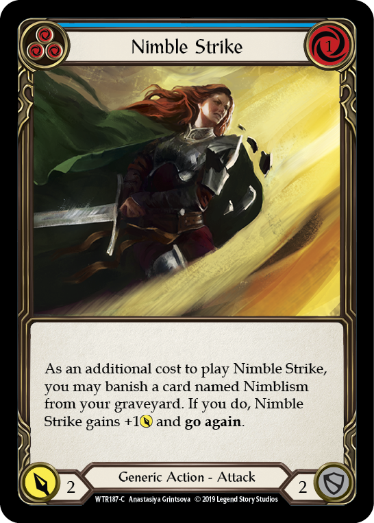 Nimble Strike (Blue) [WTR187-C] Alpha Print Rainbow Foil | Good Games Adelaide SA